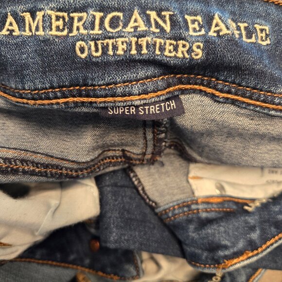 BUNDLE - 2 FOR 1 WOMENS AMERICN EAGLE SUPER STRETCH KICK BOOT DENIM JEANS - WOW! - Picture 9 of 12